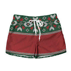 Шорты женские Knitted Christmas Pattern, цвет: 3D-принт