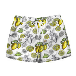 Шорты женские Лимонный паттерн, цвет: 3D-принт