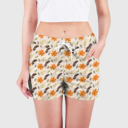 Шорты женские Осенний пейзаж, цвет: 3D-принт — фото 2