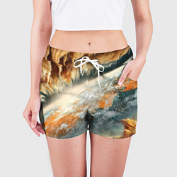 Шорты женские Песчаный Космос, цвет: 3D-принт — фото 2