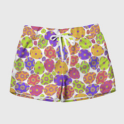 Женские шорты Разукрашенные пасхальные яйца