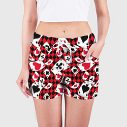 Шорты женские Карты масти, цвет: 3D-принт — фото 2