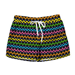 Женские шорты Разноцветные волнистые линии