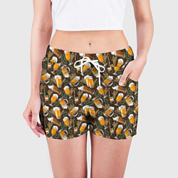 Шорты женские Хмель и Пиво, цвет: 3D-принт — фото 2