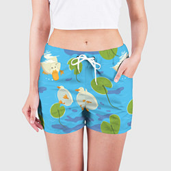 Шорты женские Утки под водой, цвет: 3D-принт — фото 2
