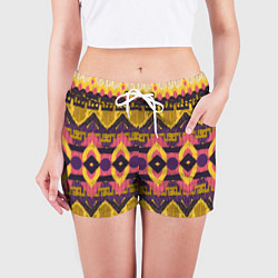 Шорты женские Африканский узор орнамент из шерсти Africa Wool Pa, цвет: 3D-принт — фото 2