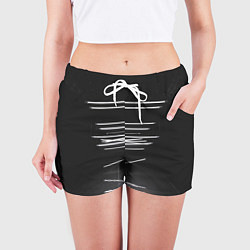 Шорты женские Неоновые фонари во тьме - Белый, цвет: 3D-принт — фото 2