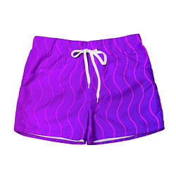 Шорты женские Фиолетовые линии, цвет: 3D-принт