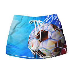 Женские шорты Футбольный мяч в сетке ворот