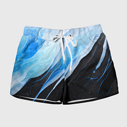 Шорты женские Тёмно-синий мрамор, цвет: 3D-принт