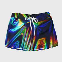Шорты женские Волнообразные абстрактные линии, цвет: 3D-принт