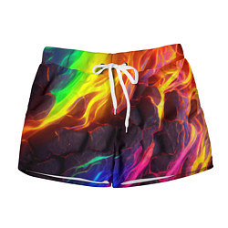 Женские шорты Neon rainbow lava