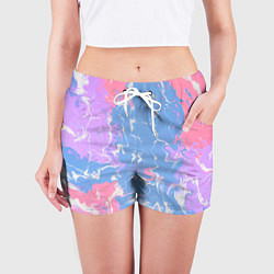 Шорты женские Цветная размытость, цвет: 3D-принт — фото 2