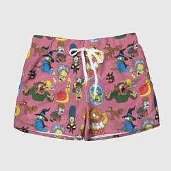 Шорты женские Персонажи Симпсонов - horror pattern, цвет: 3D-принт