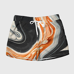 Женские шорты Оранжевые разводы краски