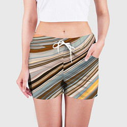 Шорты женские Colored wavy lines, цвет: 3D-принт — фото 2