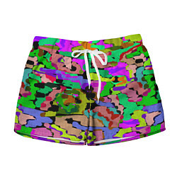 Женские шорты Разноцветный клетчатый камуфляж