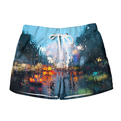 Женские шорты Город через дождевое стекло