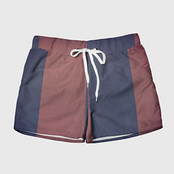 Шорты женские Коричнево-синий комбинированный современный узор, цвет: 3D-принт