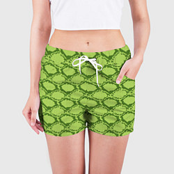 Шорты женские Милитари змеиная кожа одноцветная, цвет: 3D-принт — фото 2