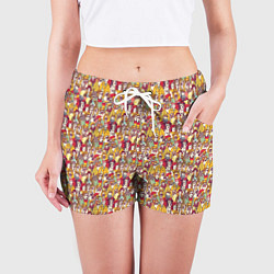 Шорты женские Люди и животные, цвет: 3D-принт — фото 2
