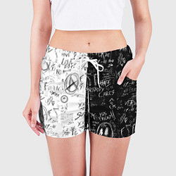 Шорты женские Dead inside mood ZXC, цвет: 3D-принт — фото 2