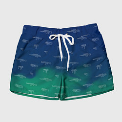 Женские шорты Стволы автоматы паттерн