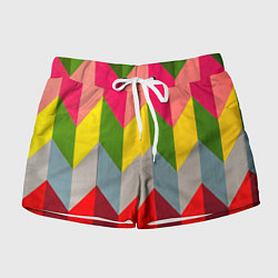 Женские шорты Разноцветный ромбический абстрактный паттерн
