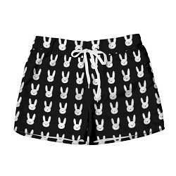 Шорты женские Bunny pattern black, цвет: 3D-принт