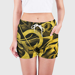 Шорты женские Gold Calligraphic, цвет: 3D-принт — фото 2