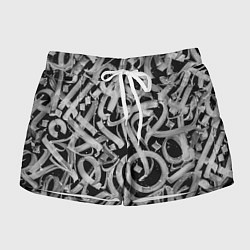 Женские шорты Черно-белая каллиграфия