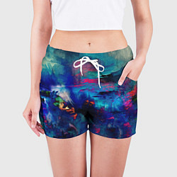 Шорты женские Абстракция красками midjourney, цвет: 3D-принт — фото 2