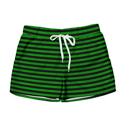 Женские шорты Черно-зеленые полосы