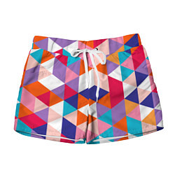 Женские шорты Ромбический разноцветный паттерн