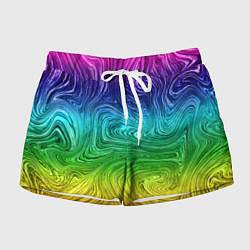 Шорты женские Радужные разводы, цвет: 3D-принт