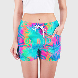 Шорты женские Кислотный тай-дай: паттерн, цвет: 3D-принт — фото 2