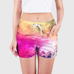Шорты женские Разноцветное небо, цвет: 3D-принт — фото 2