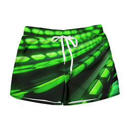 Женские шорты Green neon abstract