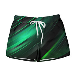 Женские шорты Black green abstract