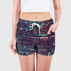 Шорты женские Технические панели, цвет: 3D-принт — фото 2