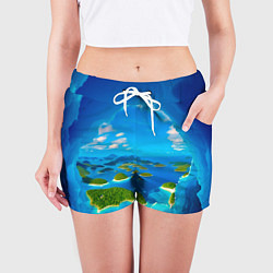 Шорты женские Другой волшебный мир за ледяной стеной, цвет: 3D-принт — фото 2