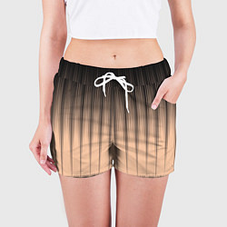 Шорты женские Персиковый полосатый градиент, цвет: 3D-принт — фото 2