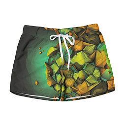 Шорты женские Зеленая объемная абстракция, цвет: 3D-принт