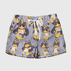 Женские шорты Анкха желтая египетская девушка кошка