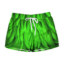 Шорты женские Зеленая абстрактная текстура, цвет: 3D-принт