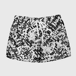 Шорты женские Чёрно-белая сеть, цвет: 3D-принт