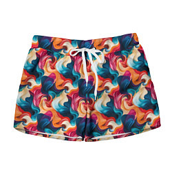 Женские шорты Паттерн абстрактные разноцветные волны