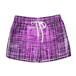 Женские шорты Фиолетовые неоновые полосы киберпанк