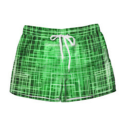 Женские шорты Зелёные неоновые полосы киберпанк