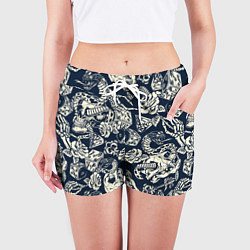 Шорты женские Dice and skull tattoo, цвет: 3D-принт — фото 2